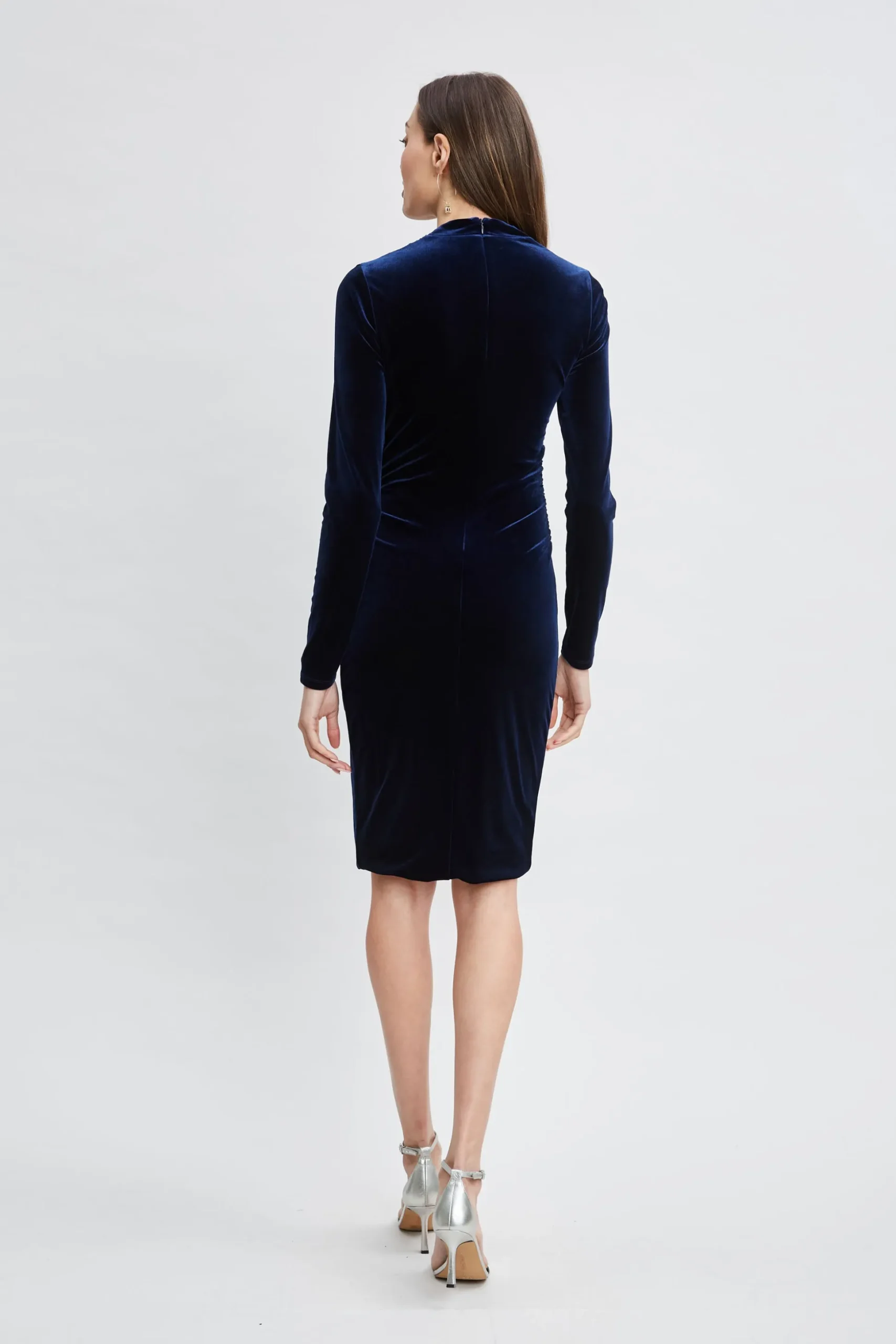 Elie Tahari Dresses & Jumpsuits|Suiting-Asymmetric Ruched Velvet Dress MIDNIGHT
