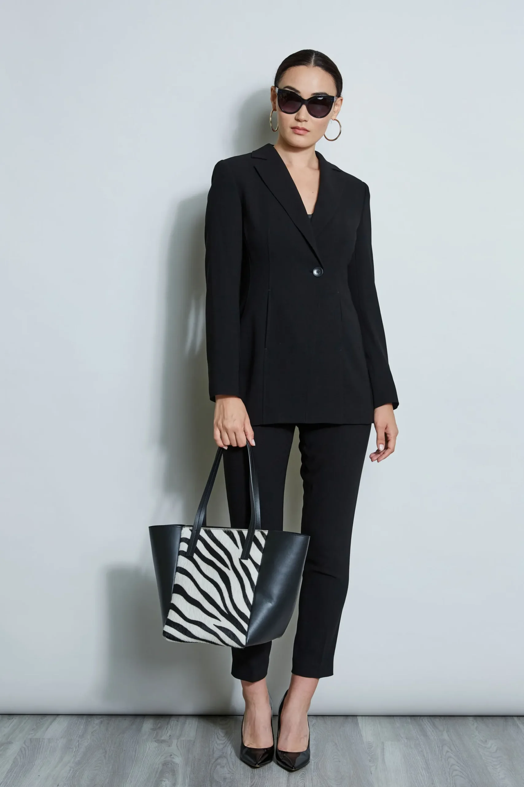 Elie Tahari Jackets & Blazers-Asymmetric Single Button Blazer BLACK