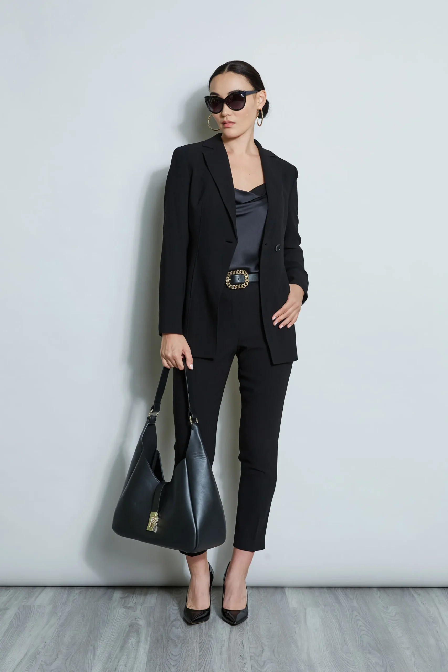 Elie Tahari Jackets & Blazers-Asymmetric Single Button Blazer BLACK