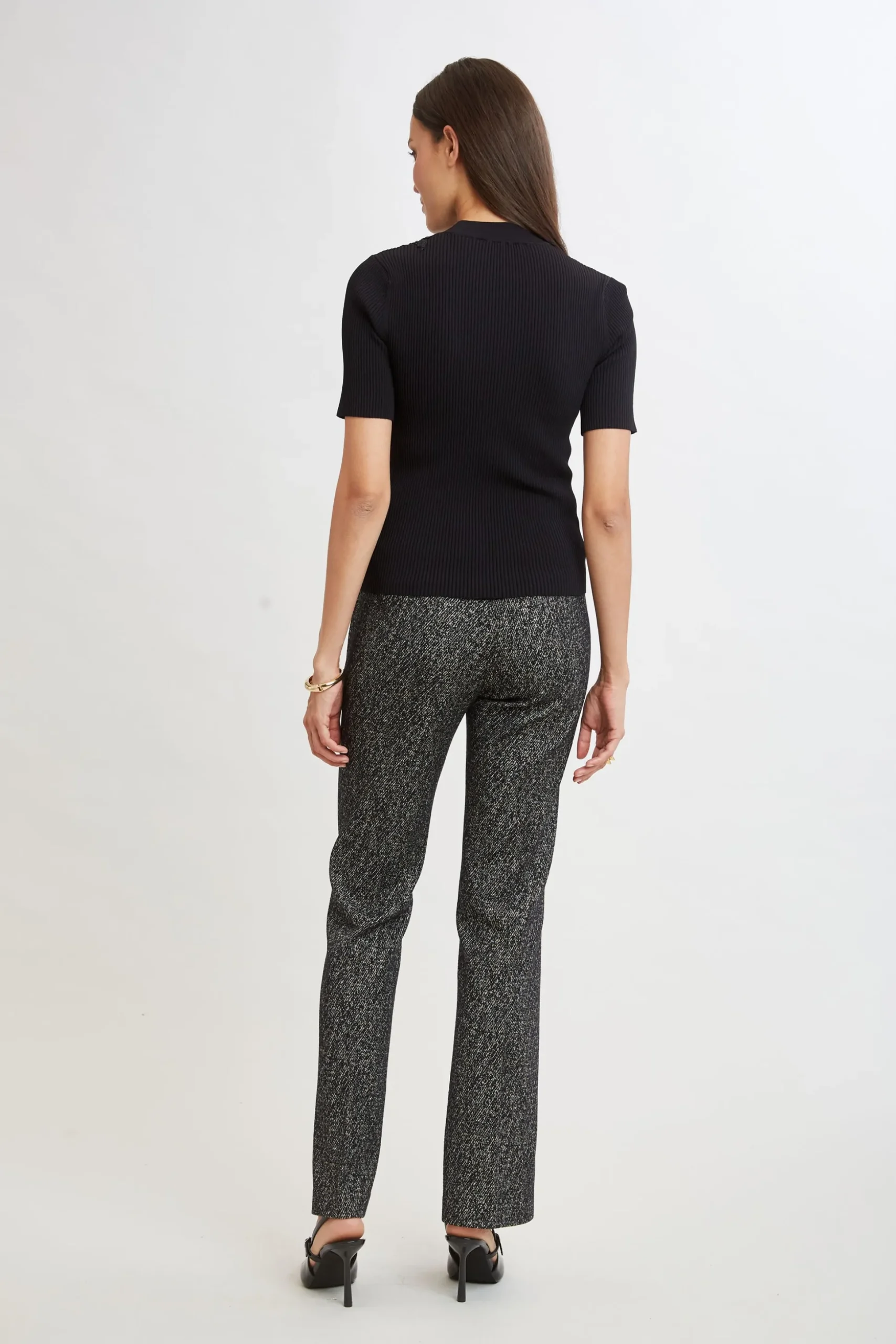 Elie Tahari Tops & Sweaters|Suiting-Beaded Rib Sweater BLACK