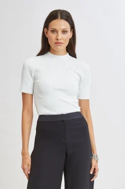 Elie Tahari Tops & Sweaters|Suiting-Beaded Rib Sweater PEARL