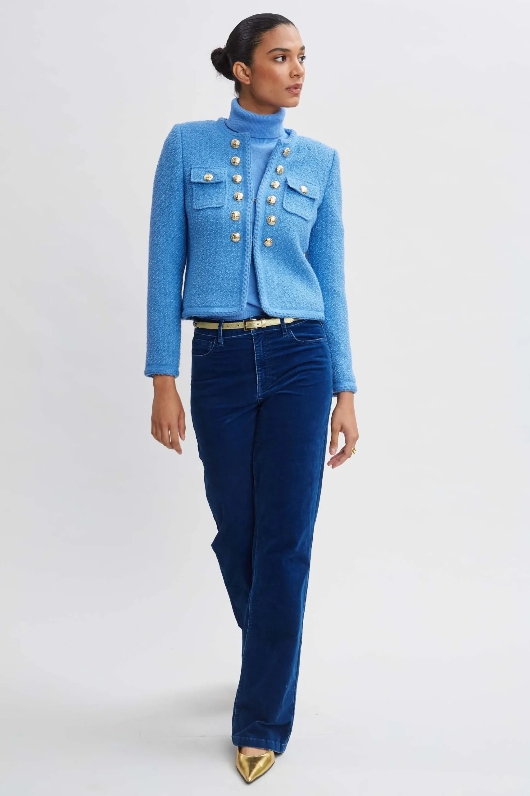 Elie Tahari Jackets & Blazers-Boucle Button Jacket CLOUDBLUE