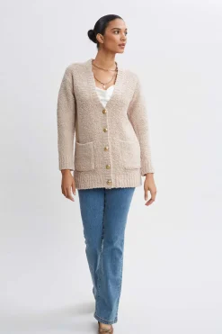 Elie Tahari Tops & Sweaters-Boucle Merino Cardigan BUFF