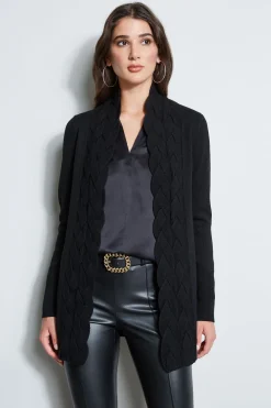 Elie Tahari Tops & Sweaters-Cable Cardigan BLACK