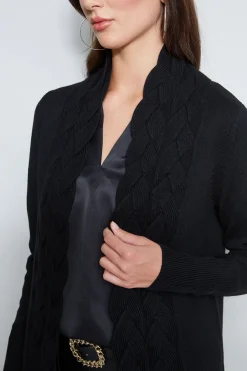 Elie Tahari Tops & Sweaters-Cable Cardigan BLACK