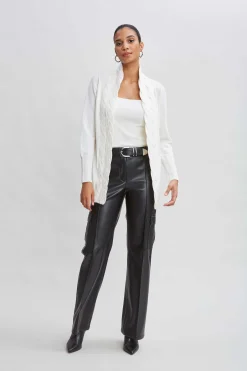 Elie Tahari Tops & Sweaters-Cable Cardigan SNOW