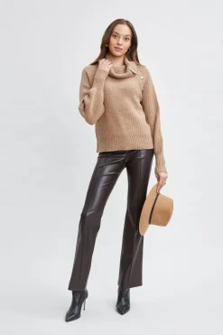 Elie Tahari Tops & Sweaters-Cashmere Button Sweater SADDLE