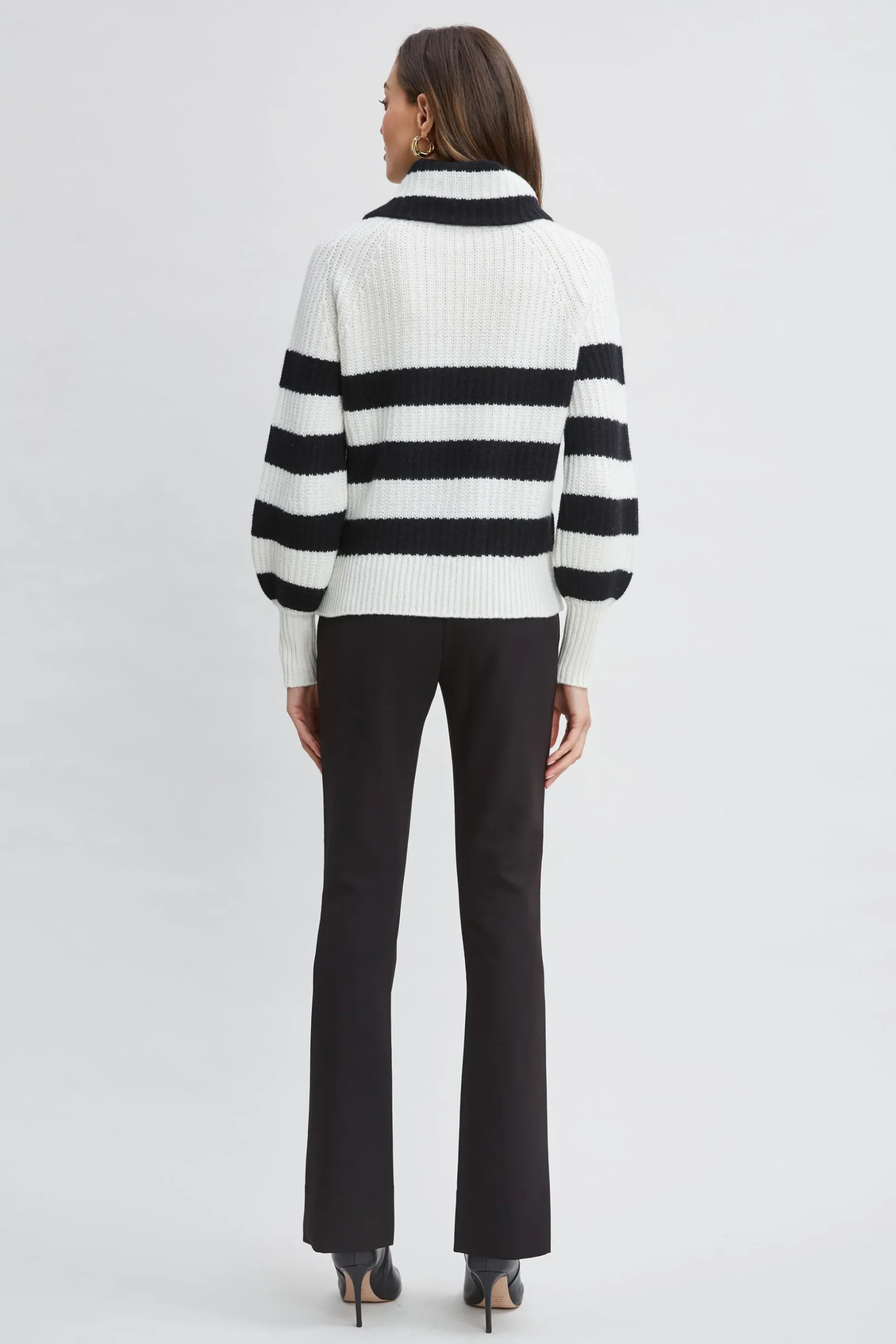 Elie Tahari Tops & Sweaters-Cashmere Stripe Sweater SKYWHITE/NOIR