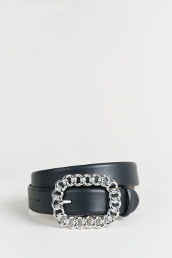 Elie Tahari Fragrance|Gloves-Chain Buckle Belt Black-Silver
