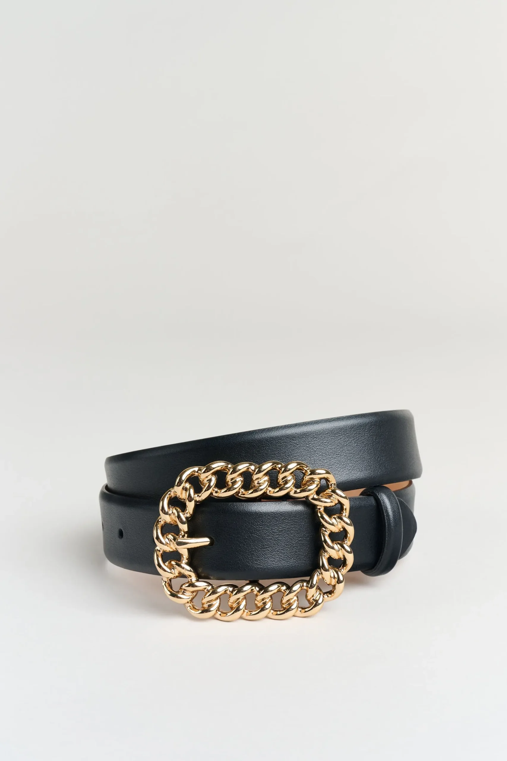 Elie Tahari Fragrance|Gloves-Chain Buckle Belt Black-Gold