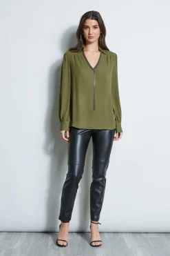 Elie Tahari Tops & Sweaters-Chain Collar Shirt THYME