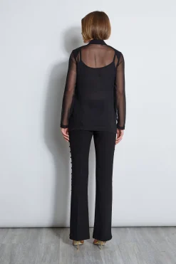Elie Tahari Jackets & Blazers|Suiting-Chiffon Combo Crepe Blazer BLACK