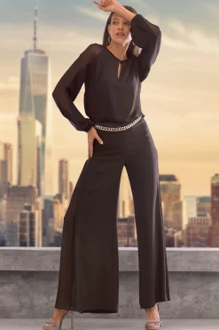 Elie Tahari Tops & Sweaters-Chiffon Combo Georgette Shirt BLACK