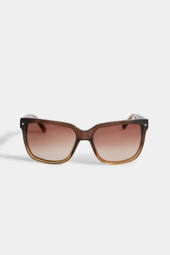 Elie Tahari Fragrance|Gloves-Classic Rectangle Sunglasses BROWN