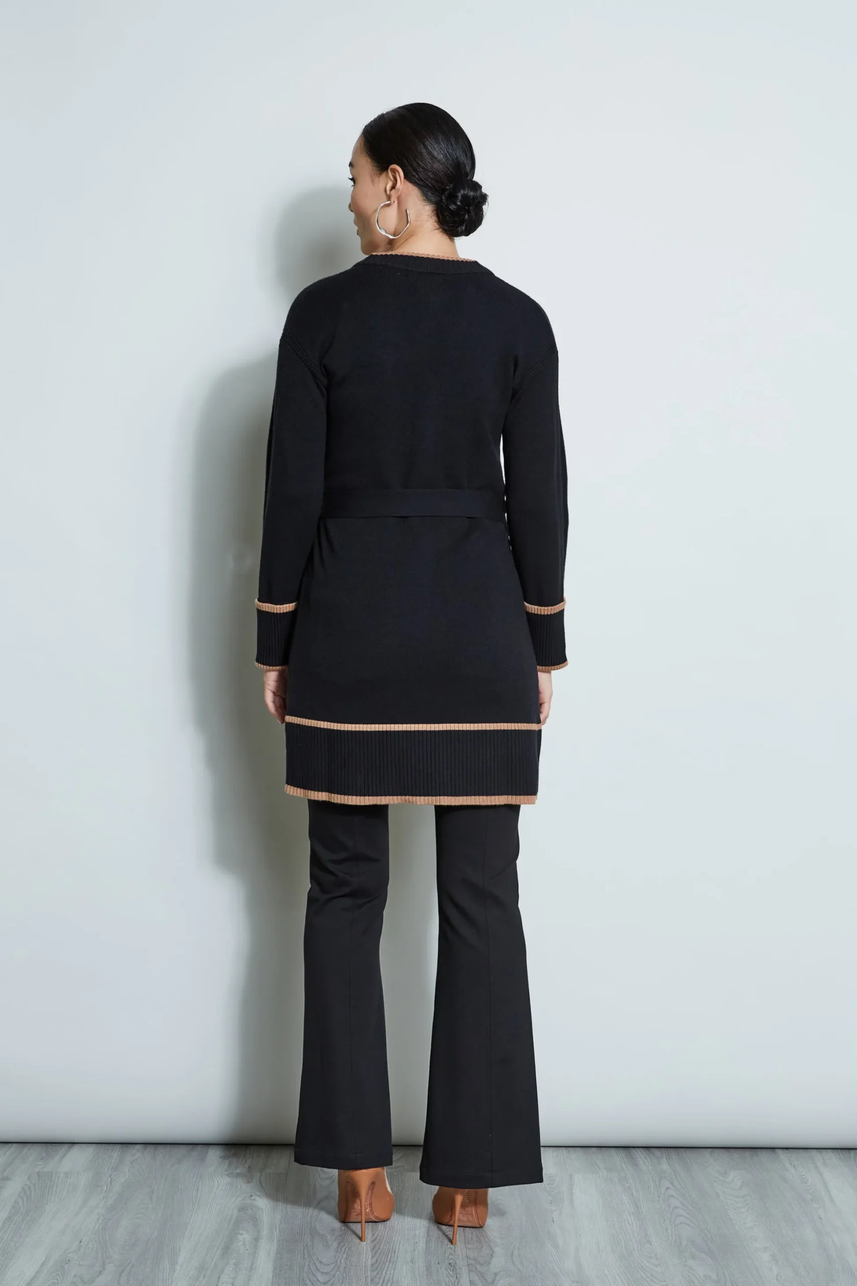 Elie Tahari Tops & Sweaters-Contrast Cardigan NOIR/FOSSIL