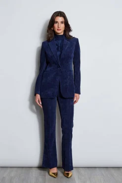 Elie Tahari Bottoms|Suiting-Corduroy Fit & Flare Pant GALAXYNAVY