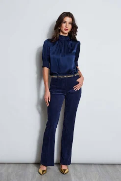 Elie Tahari Bottoms|Suiting-Corduroy Fit & Flare Pant GALAXYNAVY