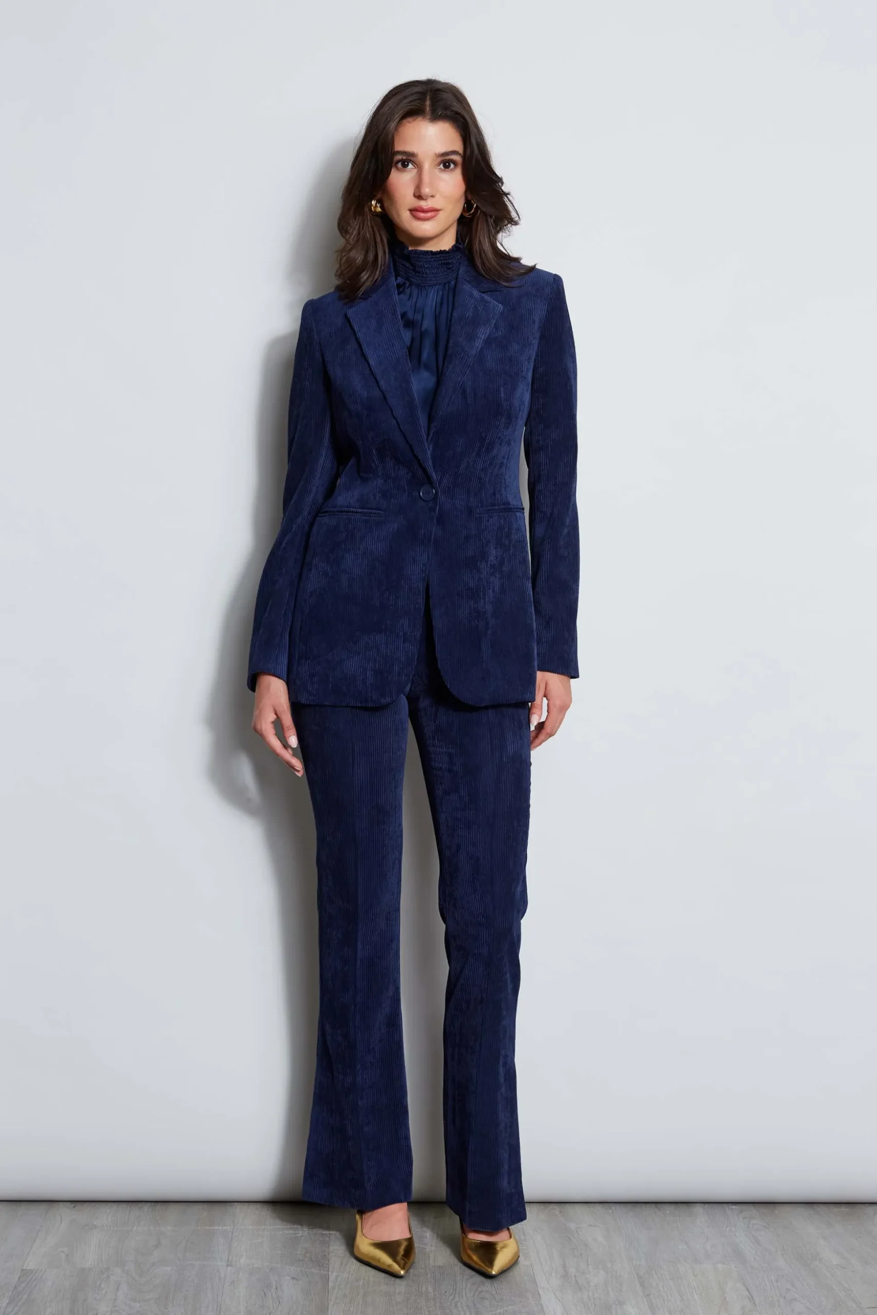 Elie Tahari Jackets & Blazers|Suiting-Corduroy Single Button Blazer GALAXYNAVY