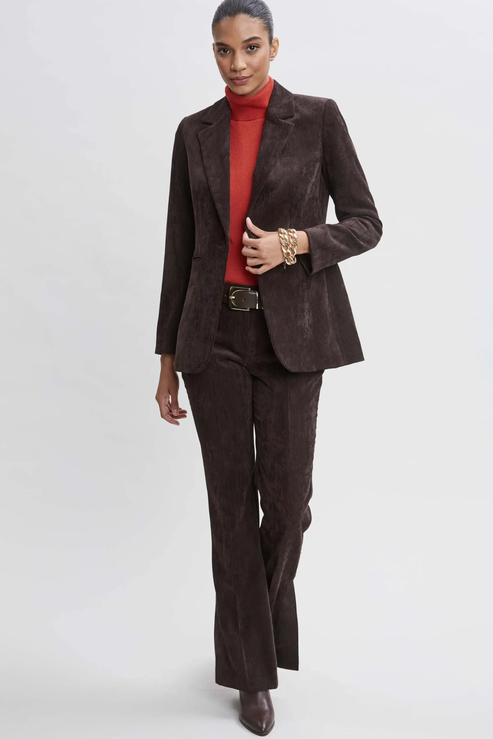 Elie Tahari Jackets & Blazers|Suiting-Corduroy Single Button Blazer WOOD