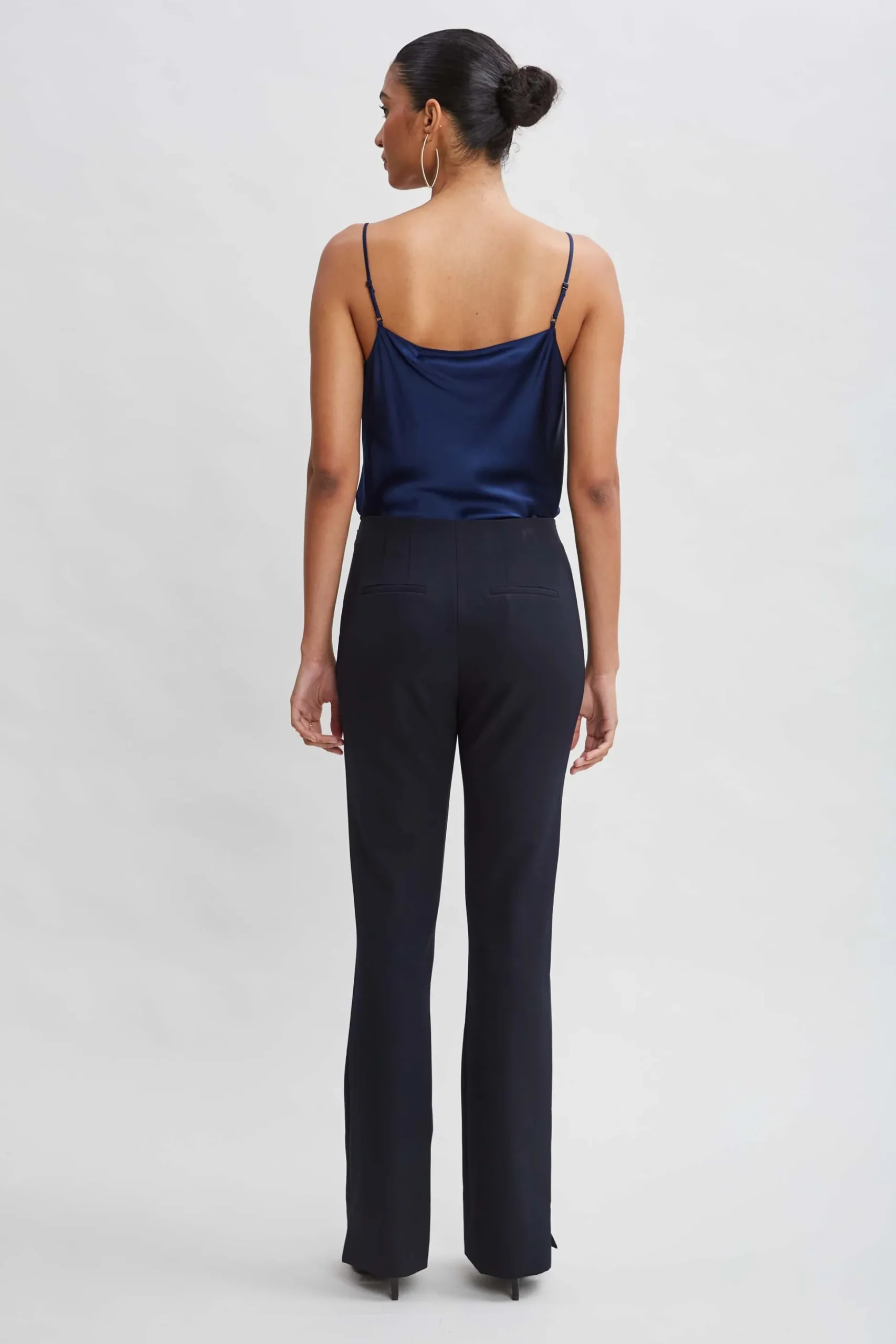 Elie Tahari Bottoms-Crepe Seam Slit Flare Pant STARGAZER