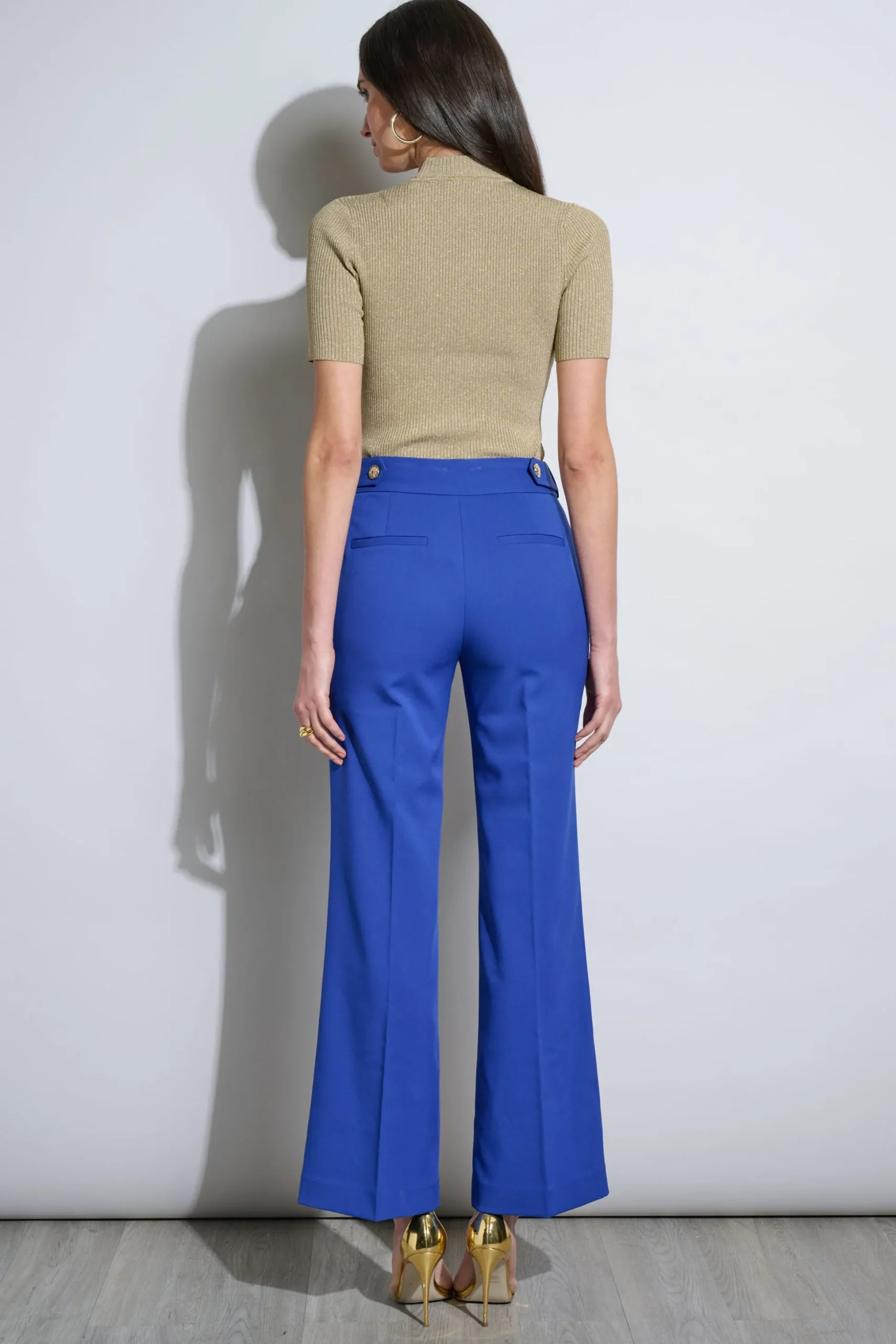 Elie Tahari Bottoms-Crest Button Pant SAPPHIRE