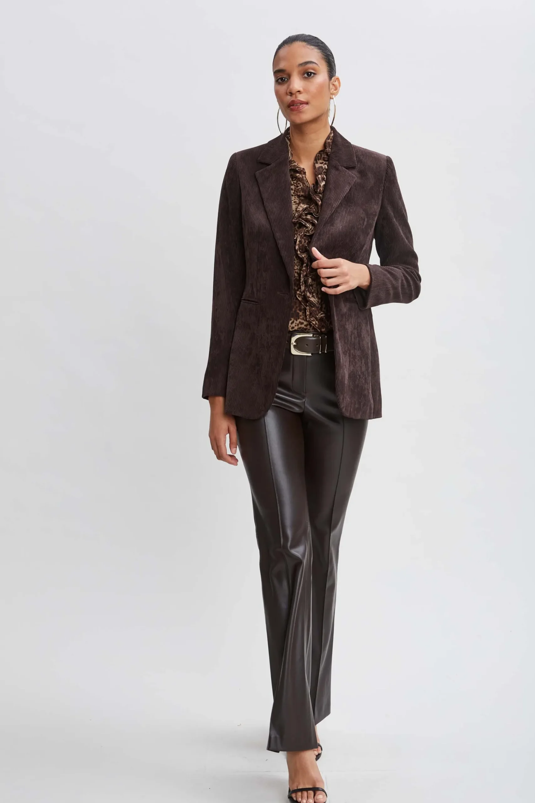 Elie Tahari Tops & Sweaters-Crinkle Chiffon Safari Blouson Shirt MULTI