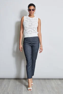 Elie Tahari Tops & Sweaters-Crochet Cotton Sweater Tank PEARL