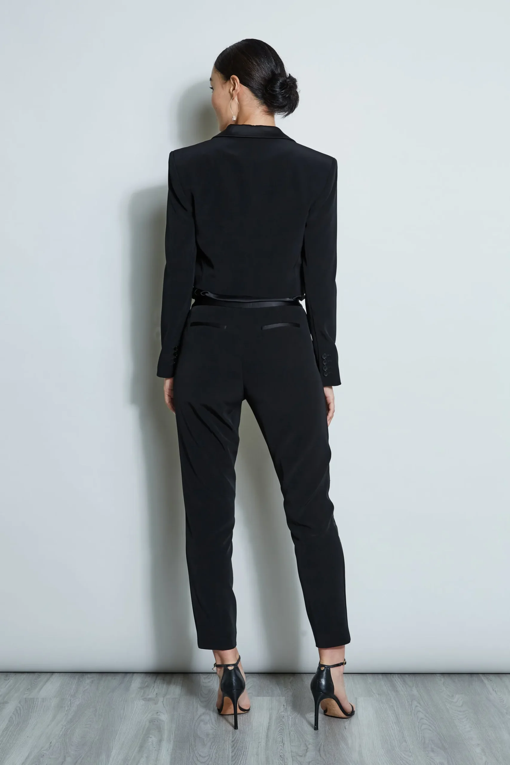 Elie Tahari Jackets & Blazers-Cropped Tuxedo Jacket BLACK