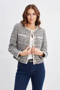 Elie Tahari Jackets & Blazers|Suiting-Cropped Tweed Jacket SAVONATWEED