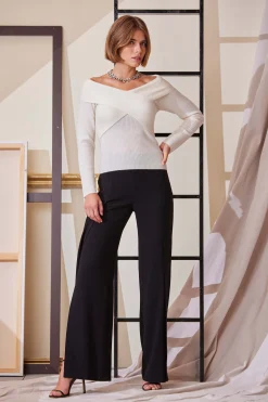 Elie Tahari Tops & Sweaters-Cross Shoulder Cashmere Merino Sweater SNOW