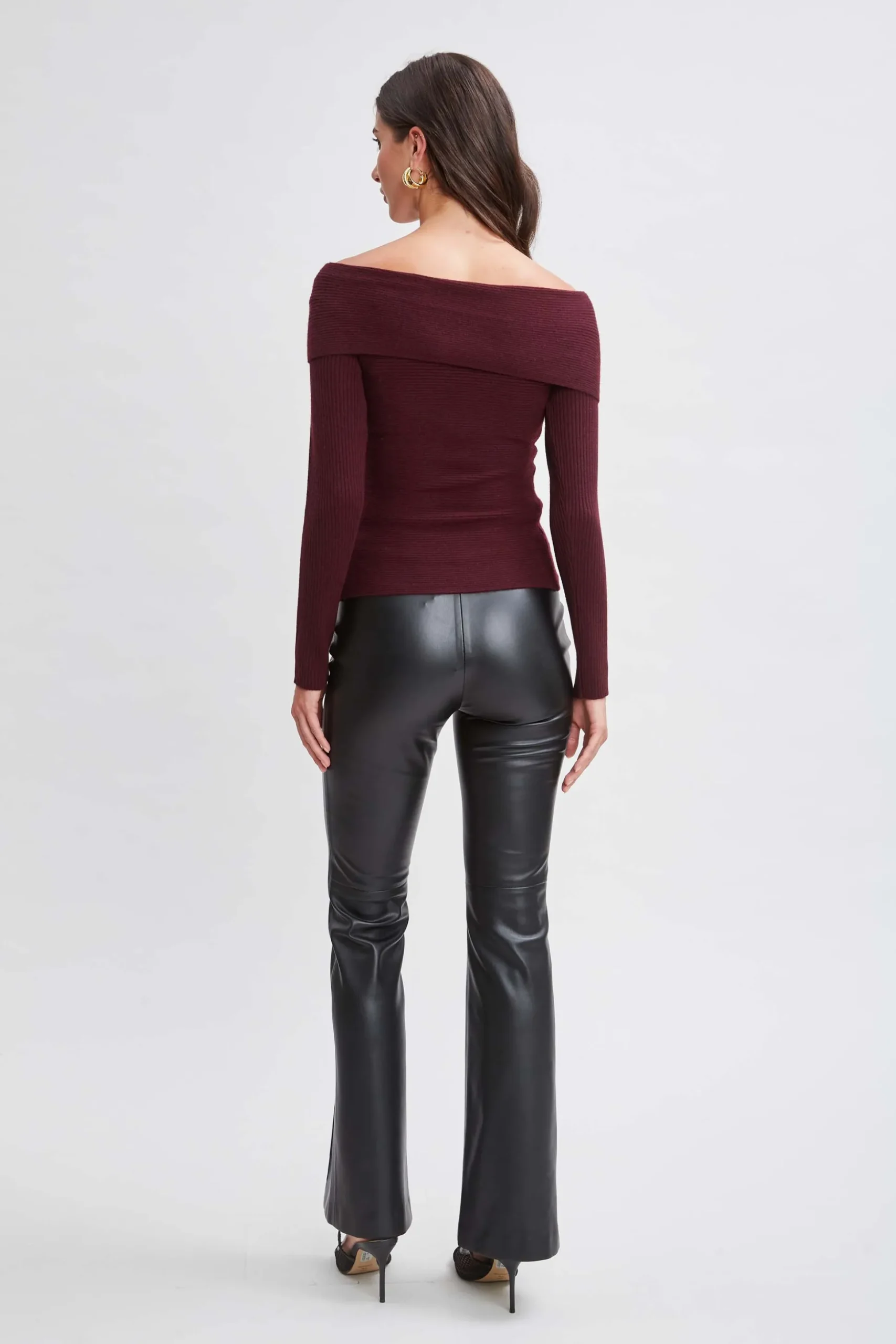 Elie Tahari Tops & Sweaters-Cross Shoulder Cashmere Merino Sweater MERLOT