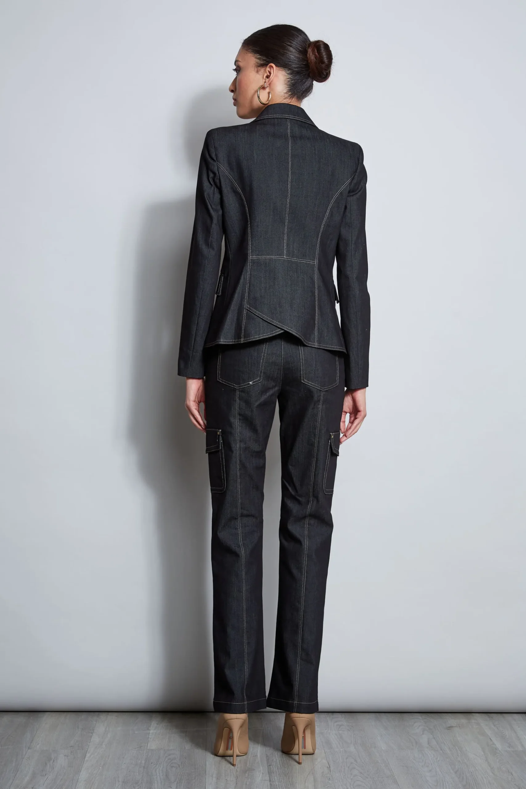 Elie Tahari Jackets & Blazers-Denim 3 Button Blazer BLACK