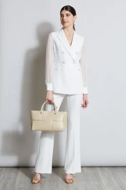 Elie Tahari Jackets & Blazers-Double Breasted Chiffon Sleeve Blazer FOAM