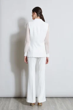 Elie Tahari Jackets & Blazers-Double Breasted Chiffon Sleeve Blazer FOAM