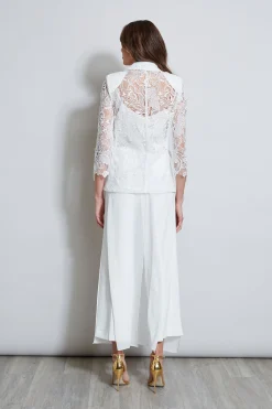Elie Tahari Jackets & Blazers-Double Breasted Lace Blazer FOAM