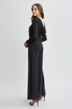 Elie Tahari Tops & Sweaters-Draped Chain Lurex Sweater NOIRLUREX
