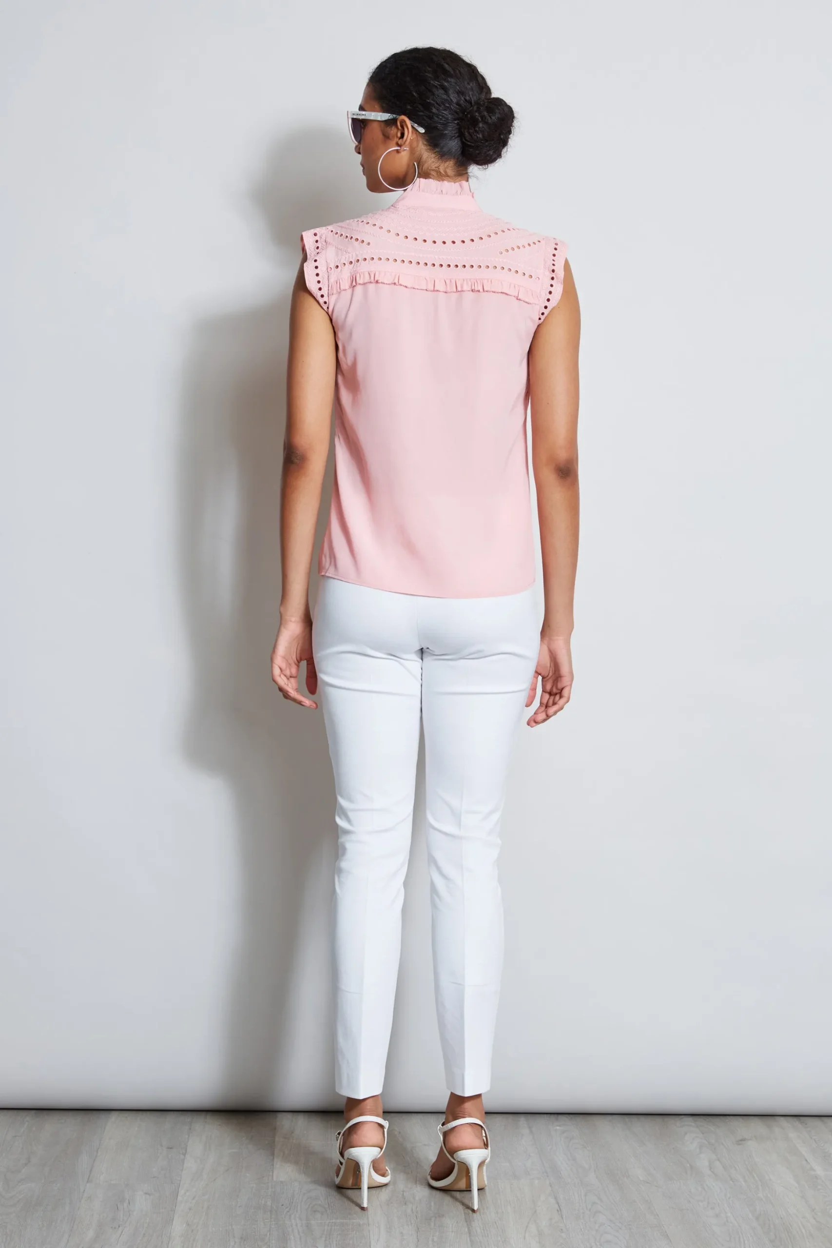Elie Tahari Tops & Sweaters-Embroidered Sleeveless Shirt TAILORPINK
