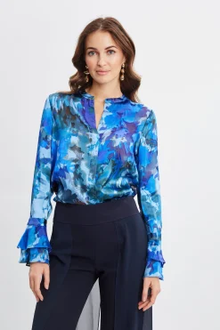 Elie Tahari Tops & Sweaters-Etched Garden Printed Shirt MULTI
