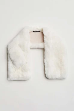 Elie Tahari Fragrance|Gloves-Faux Fur Pull Through Scarf IVORY
