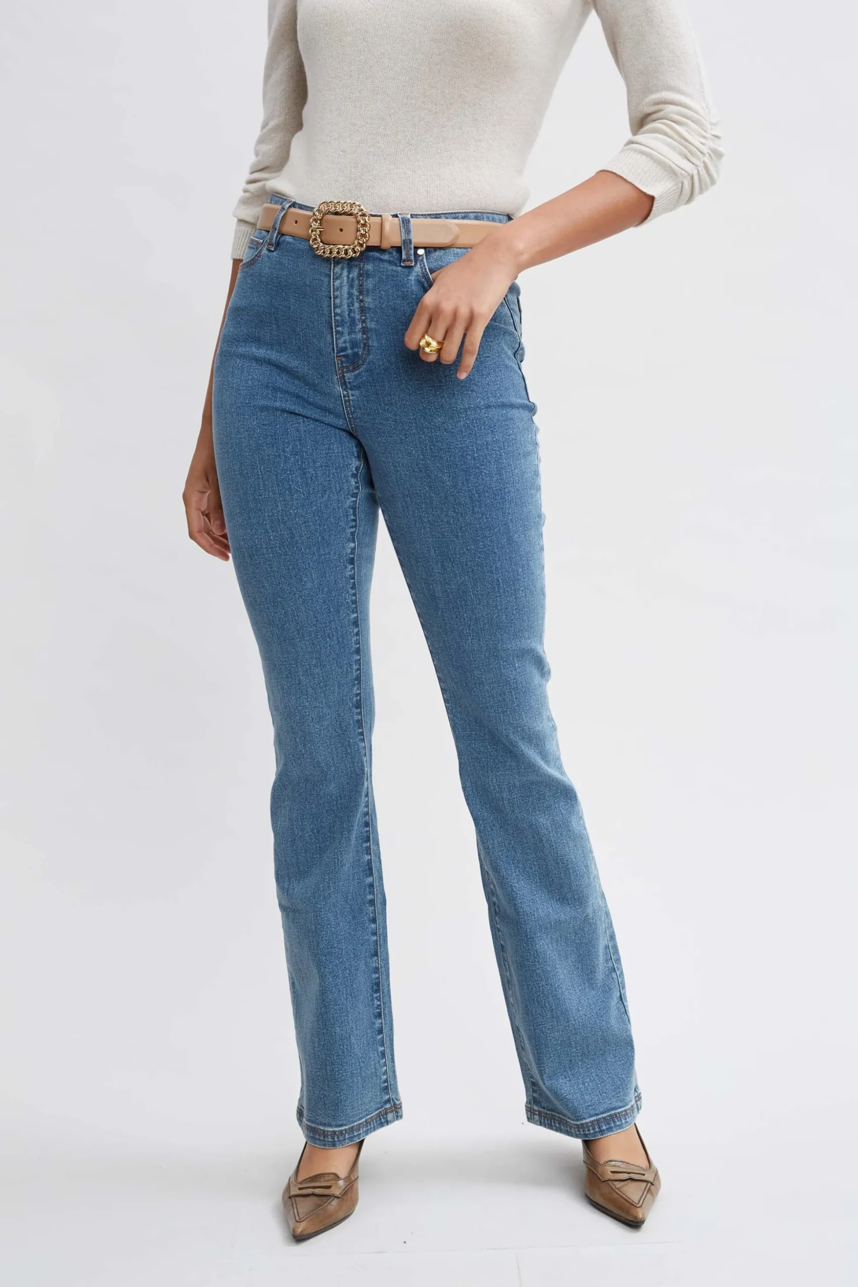 Elie Tahari Bottoms-Fit & Flare Jeans MEDIUMWASH