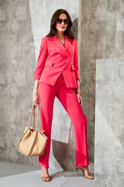 Elie Tahari Bottoms-Fit & Flare Slit Pant WILDSTRAWBERRY