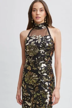 Elie Tahari Tops & Sweaters-Floral Sequin Halter Top CRESTEDFLORALSEQUIN