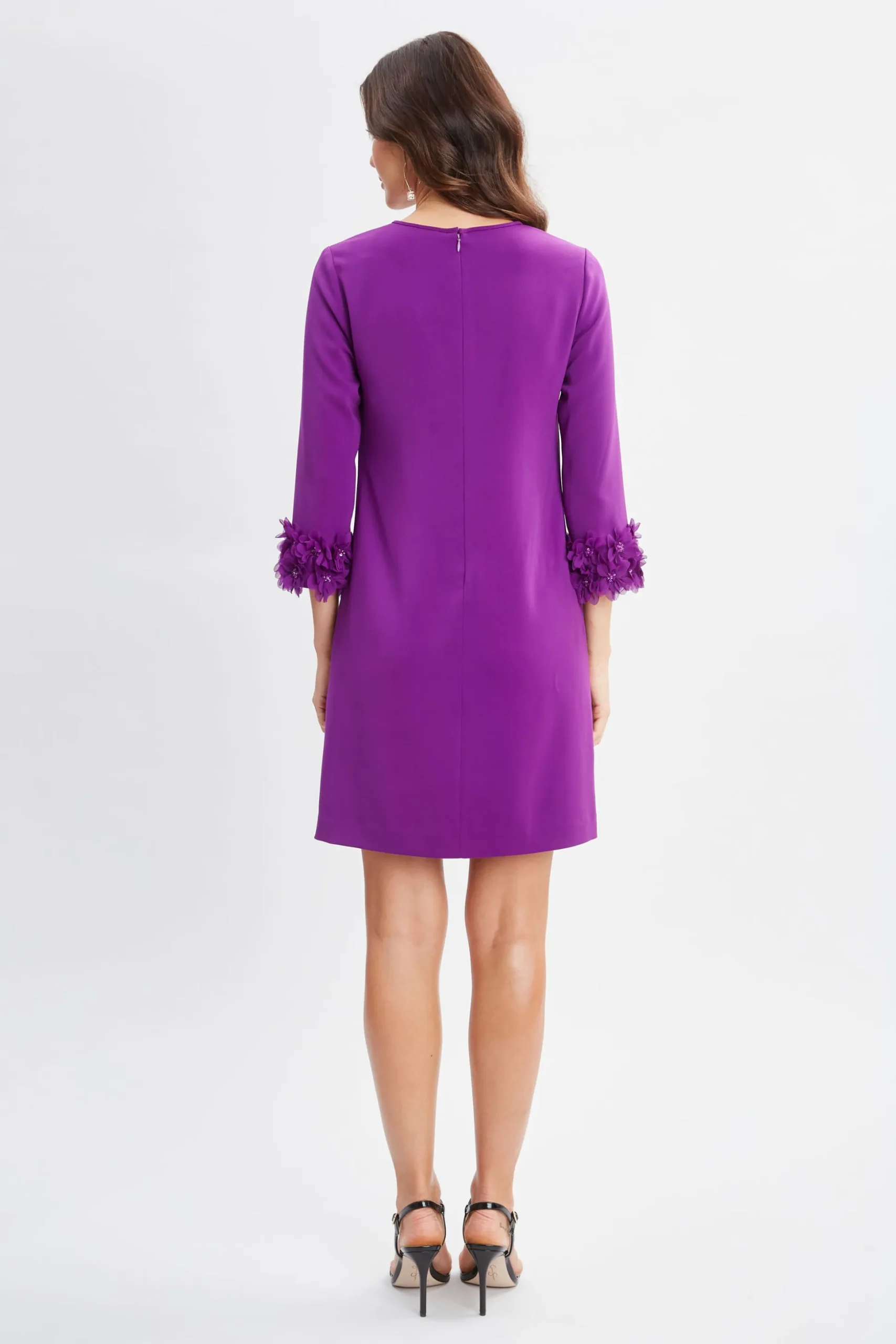 Elie Tahari Dresses & Jumpsuits-Flower Sleeve Shift Dress BERRY