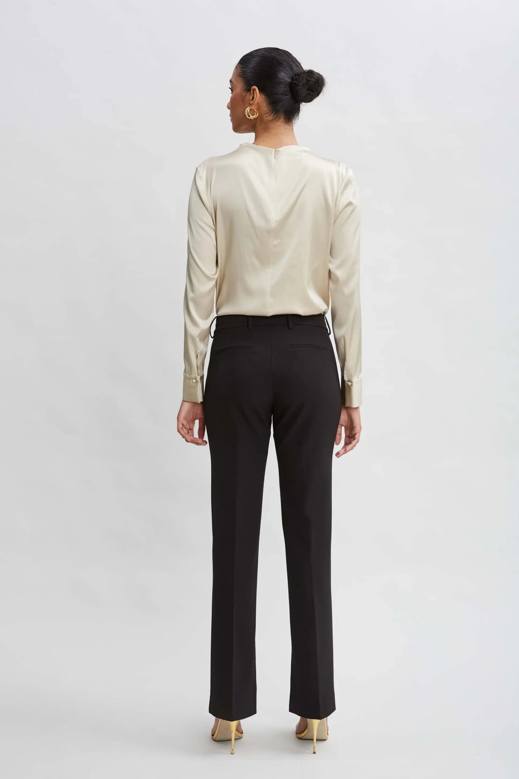 Elie Tahari Bottoms-Inseam Slit Flare Pant BLACK