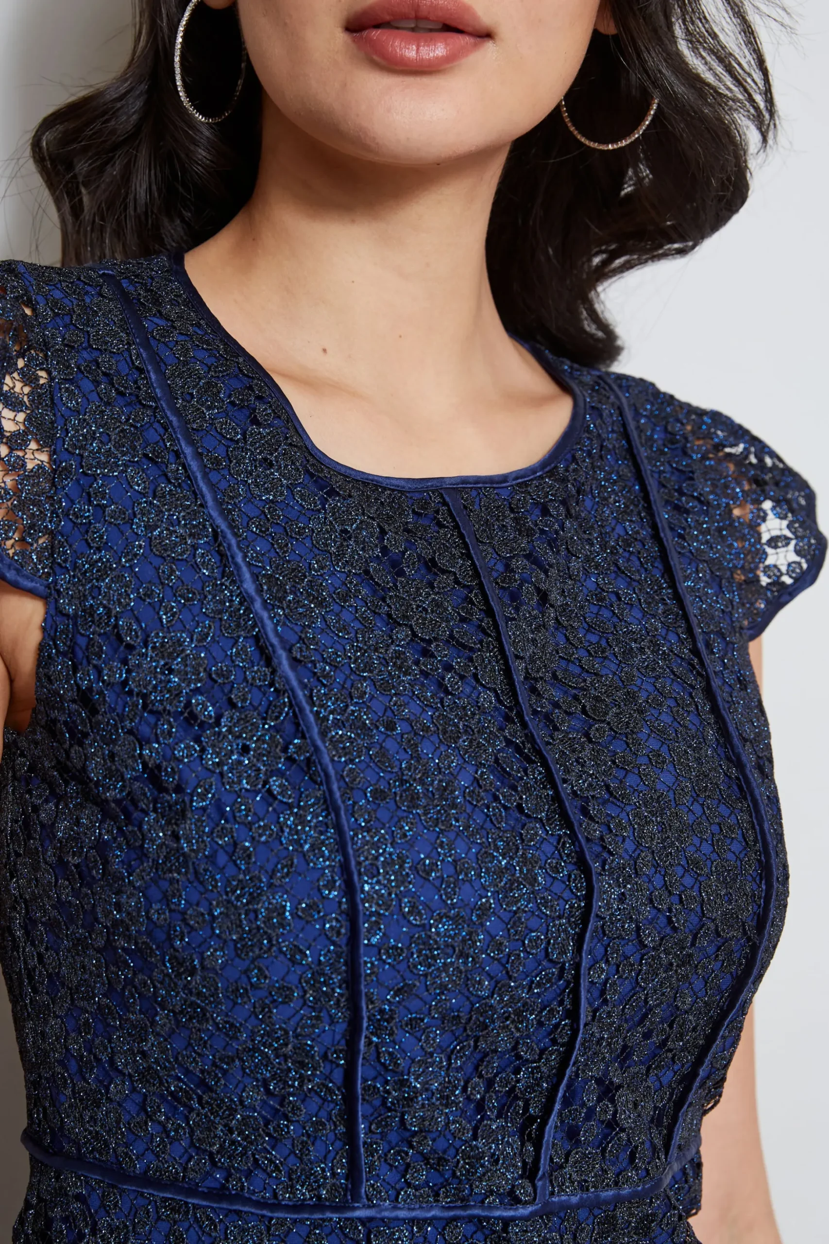 Elie Tahari Dresses & Jumpsuits|Midi Dresses-Lace Flutter Sleeve Dress TWILIGHT