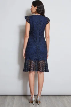 Elie Tahari Dresses & Jumpsuits|Midi Dresses-Lace Flutter Sleeve Dress TWILIGHT
