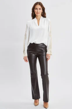 Elie Tahari Tops & Sweaters-Lace Sleeve Silk Shirt FRESHPEARL