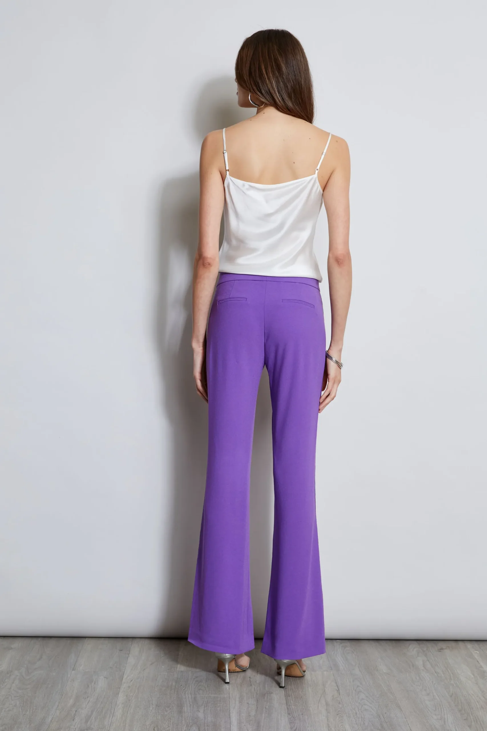 Elie Tahari Bottoms-Lace Trim Fit & Flare Pant VIOLET