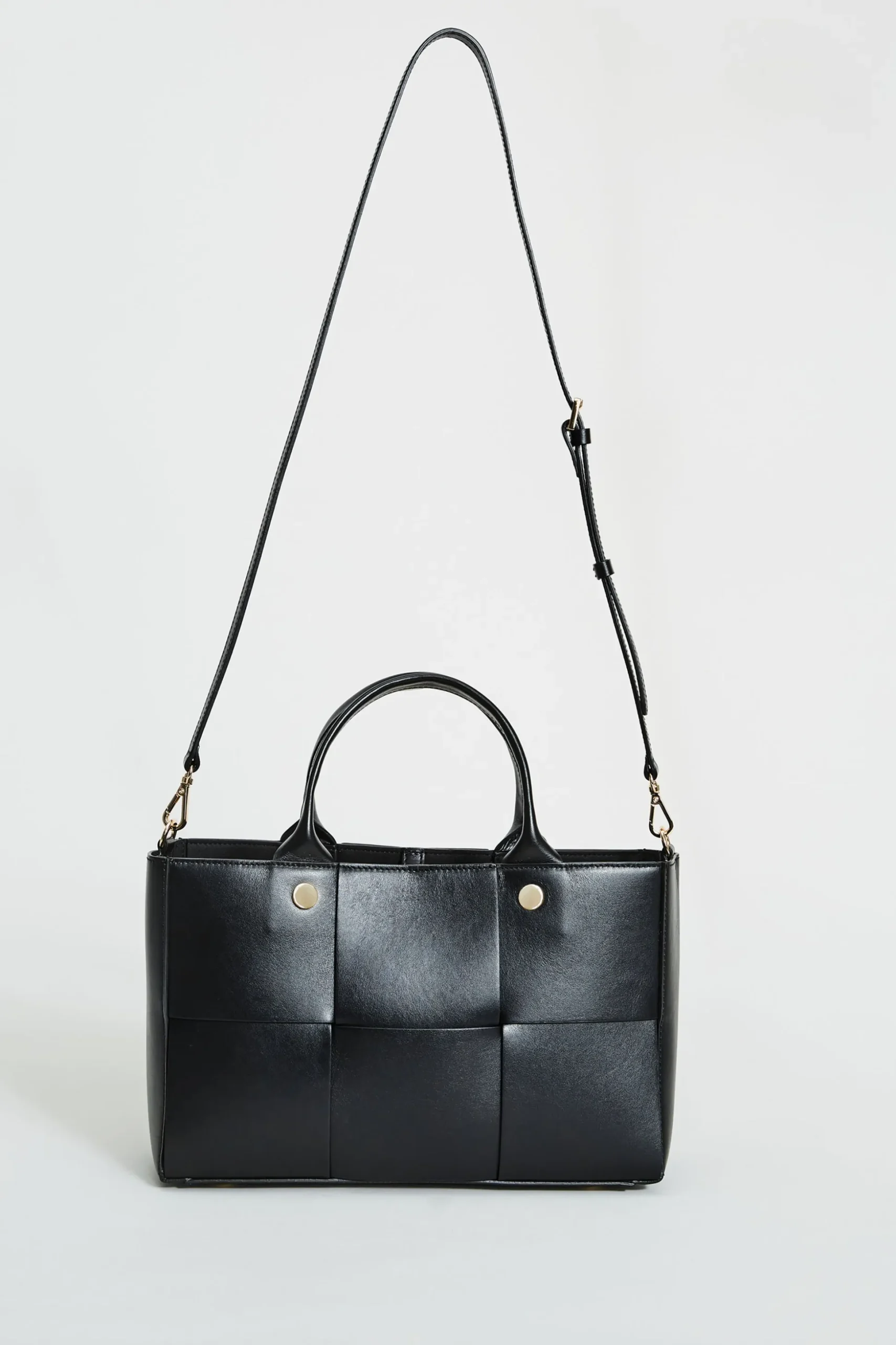 Elie Tahari Suiting|Fragrance-Leather Weave Handbag BLACK