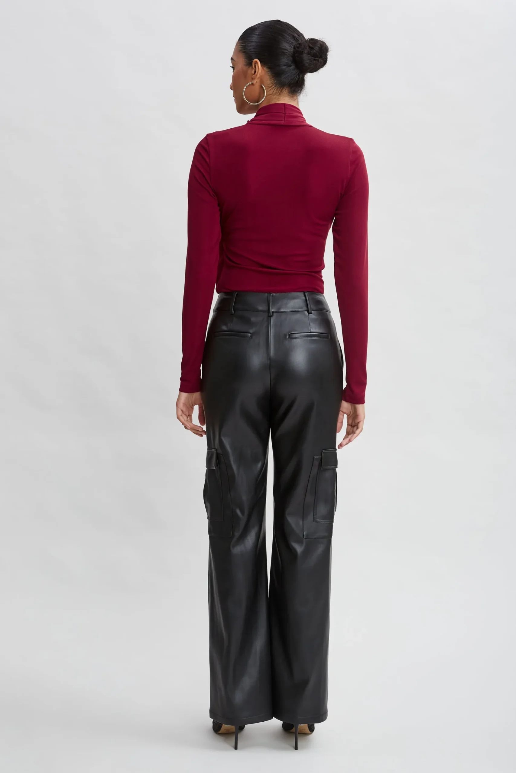 Elie Tahari Tops & Sweaters-Long Sleeve Ruched Draped Knit SANGRIA